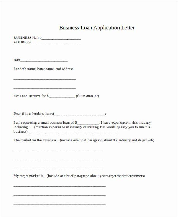 Business Loan Application Letter Sample