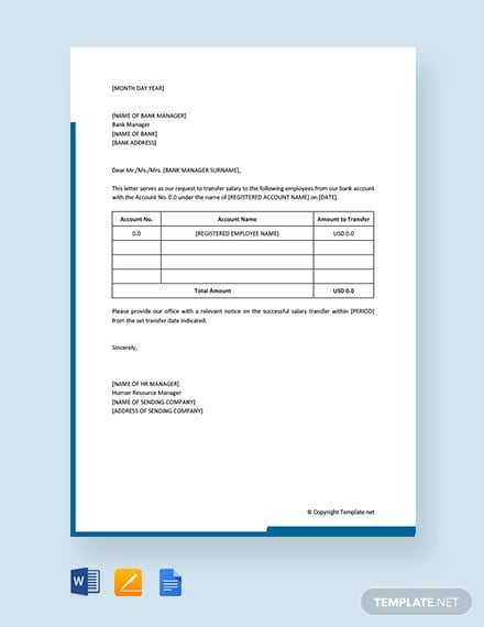 Bank Salary Covering Letter Format