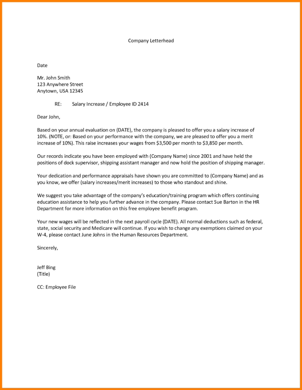 Great Cover Letter Template
