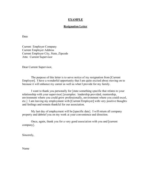 Executive Resignation Letter Format
