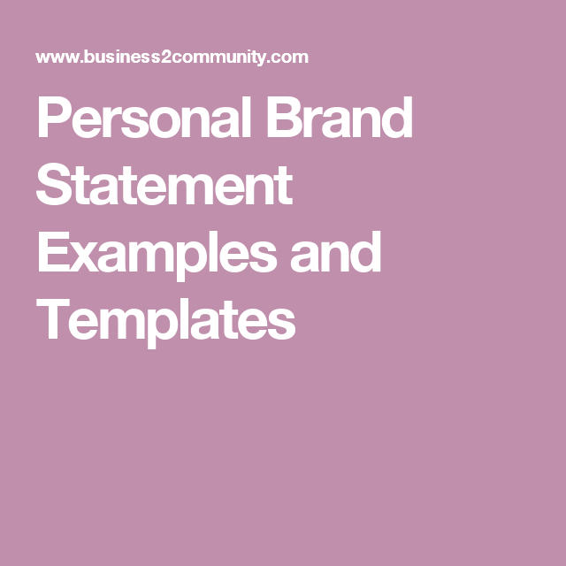 What Is A Personal Brand Statement