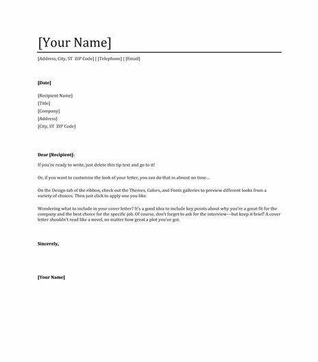 Basic Cover Letter Template Free