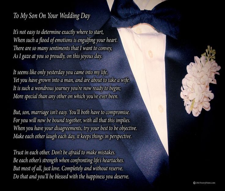 Things To Say To Your Son At His Wedding