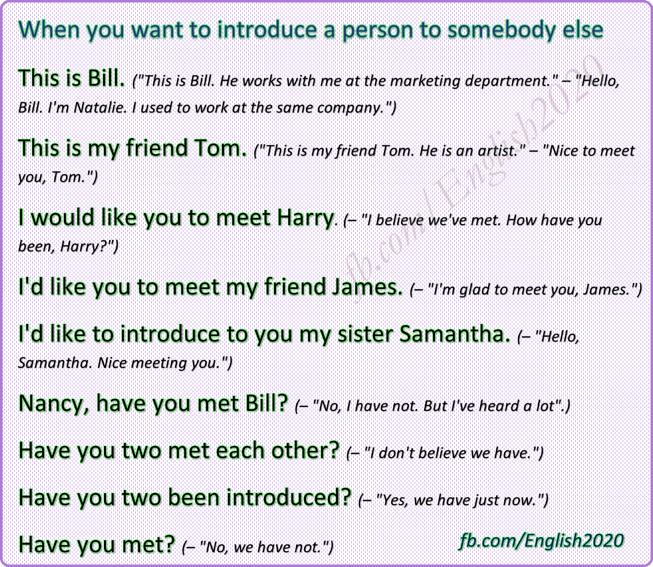 Phrases When you want to introduce a person to somebody else Learn