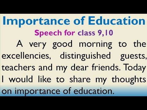 Why Education Is Important In Our Life Speech