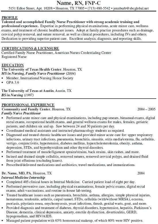 Nurse Practitioner Student Cover Letter Example