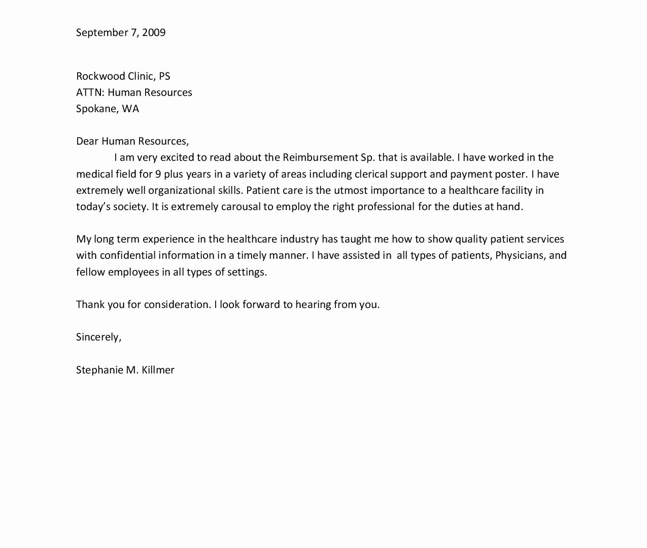 It Job Application Letter Sample Doc