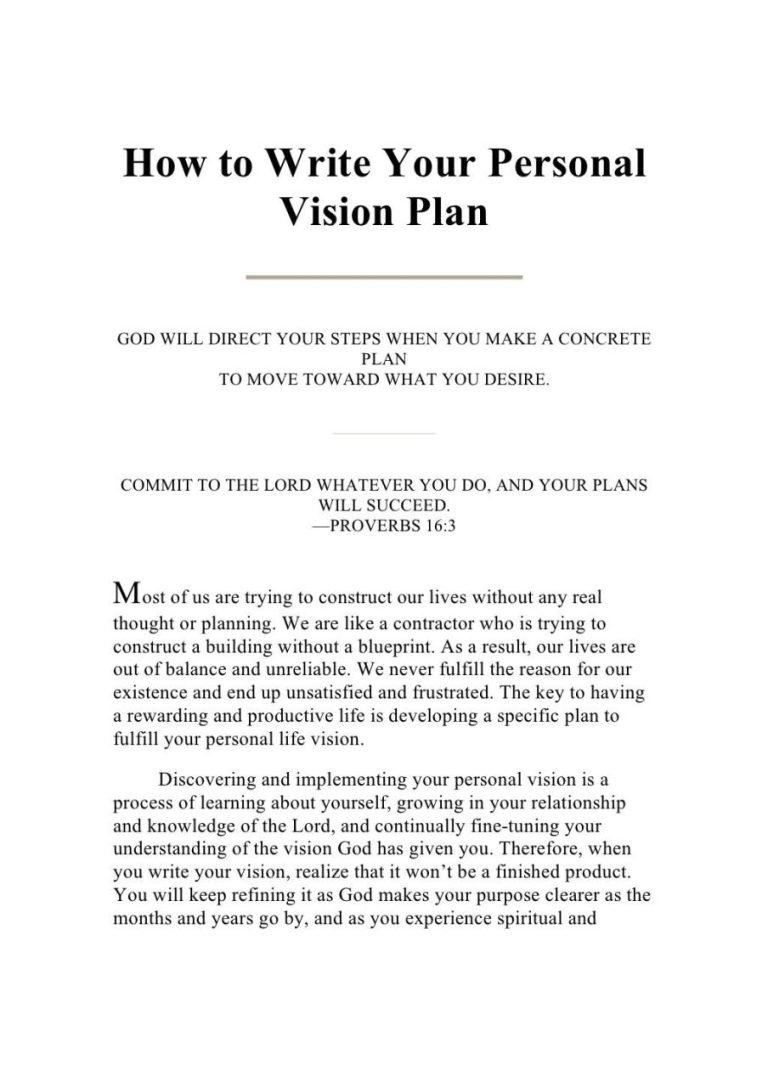 Personal Vision Statement Examples For Doctors