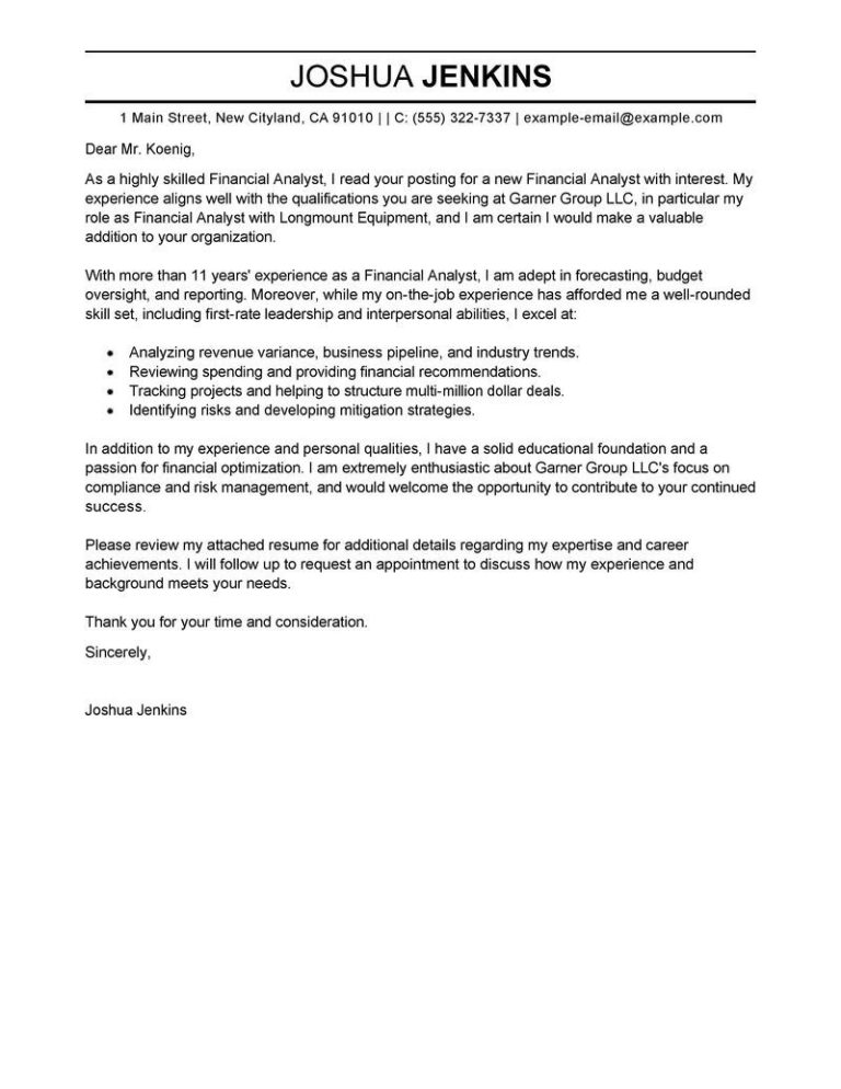 It Business Analyst Cover Letter Examples