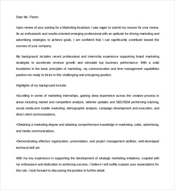 Cover Letter Sample For Digital Marketing Job