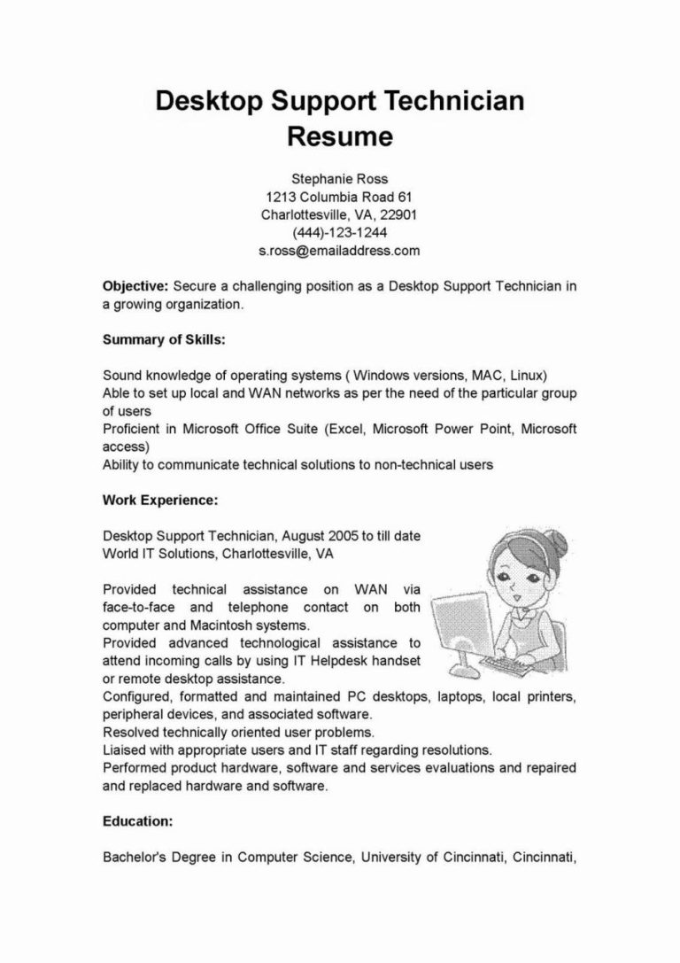 It Support Technician Job Cover Letter