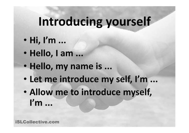 How Can I Introduce Myself In Presentation