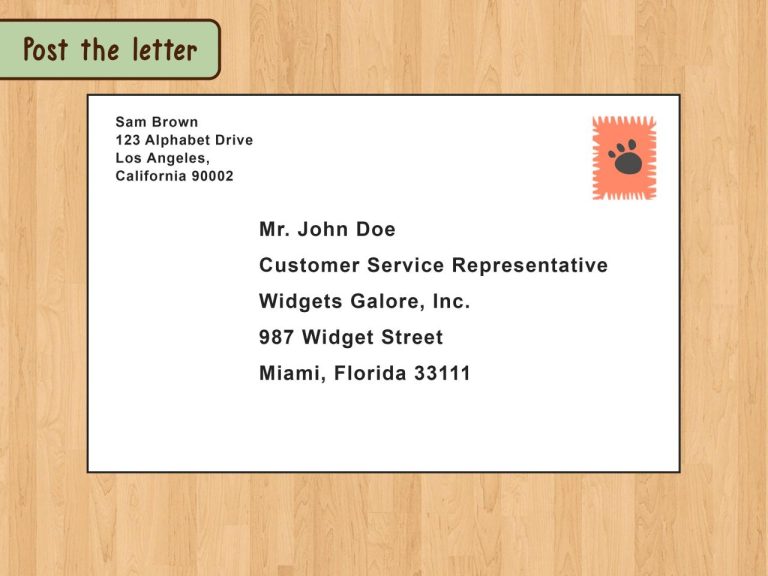 Letter Format Example Envelope