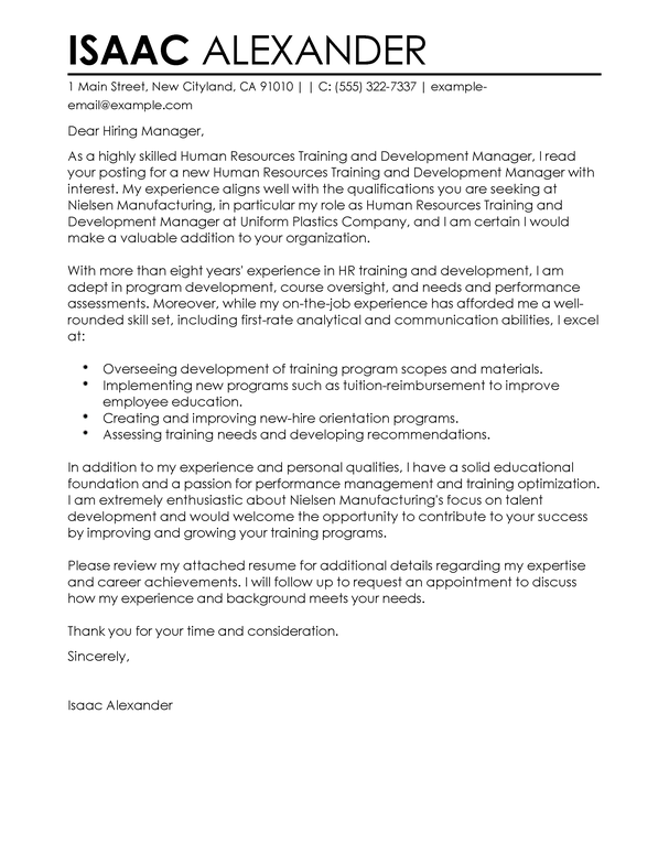 Business Development Cover Letter Sample