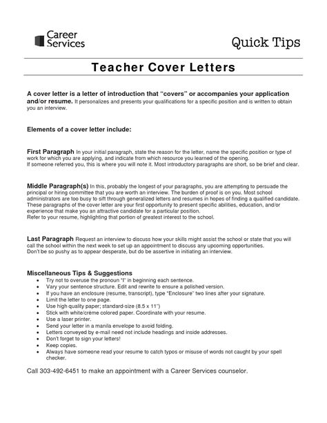 Primary Teacher Covering Letter