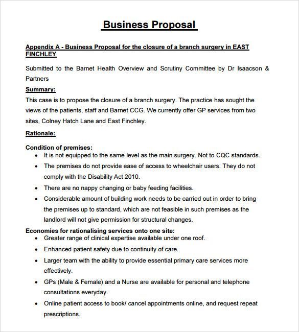 Business Development Proposal Letter Sample