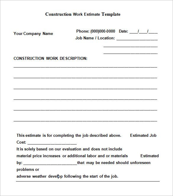 Cover Letter Examples Construction Estimator