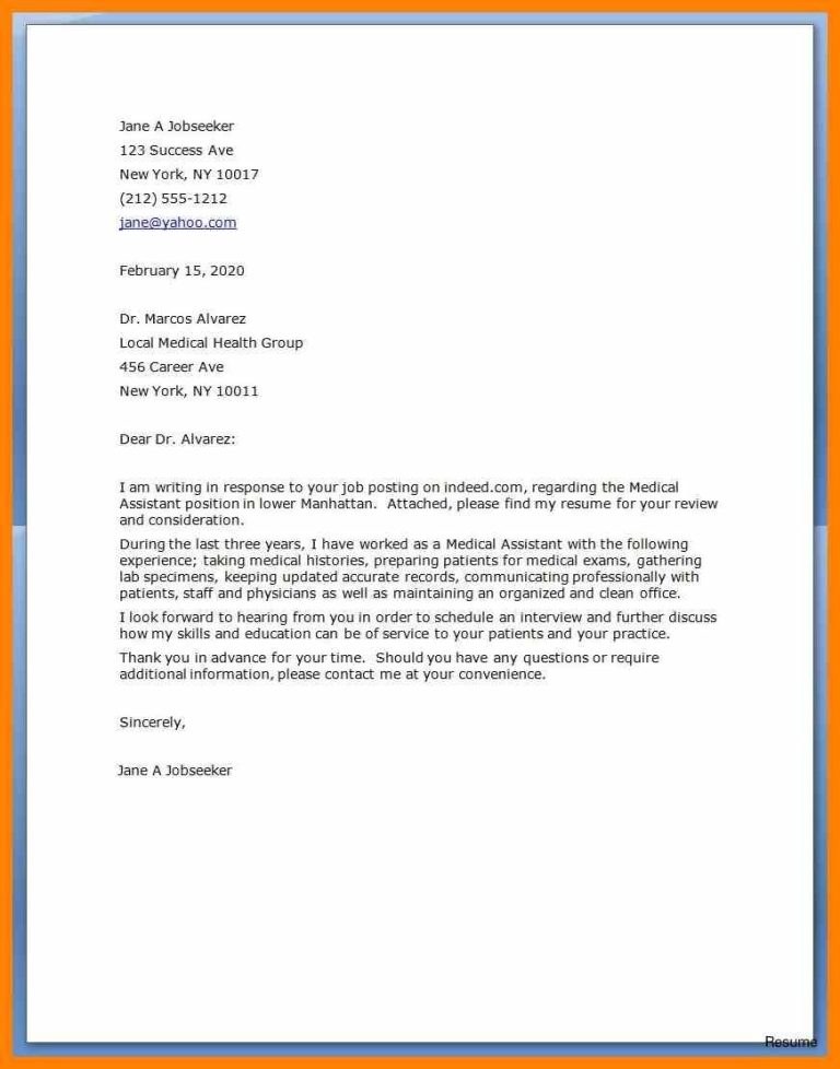 Cover Letter Examples Healthcare Assistant