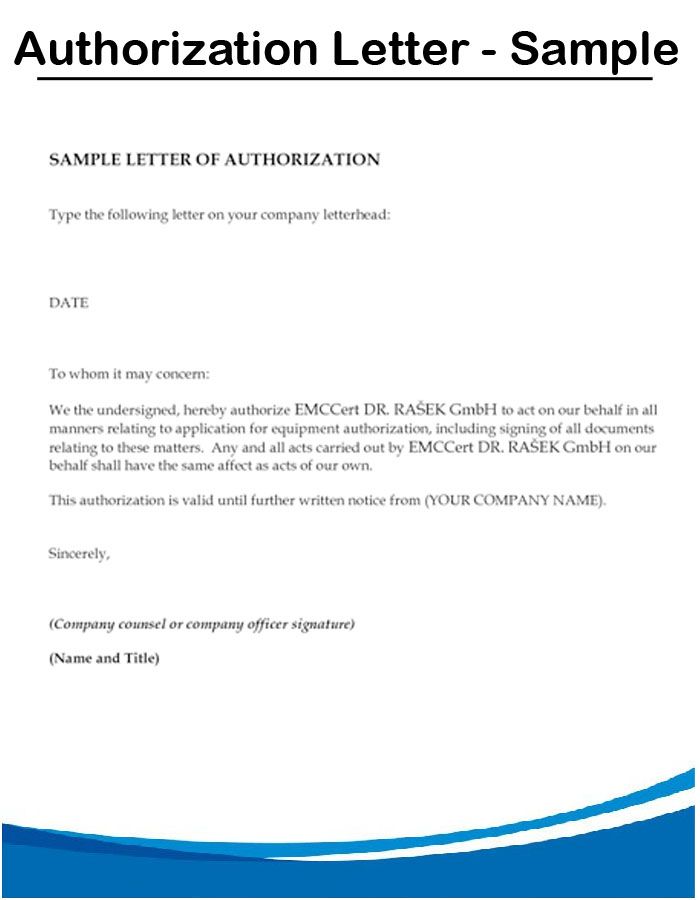 Authorization Letter Sample To Whom It May Concern