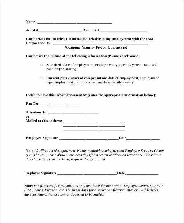 Authorization Letter Sample For Employment Verification