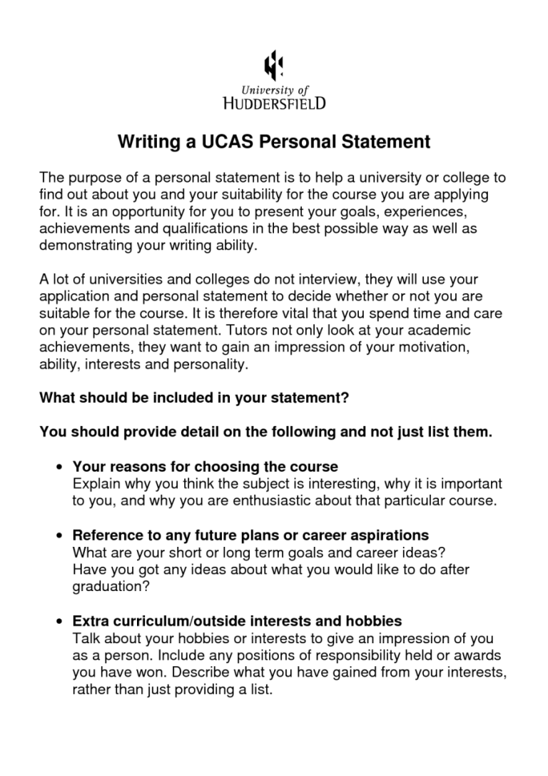 How To Write A Ucas Personal Statement