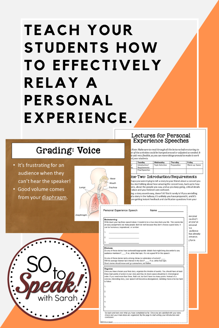 How To Start A Personal Experience Speech