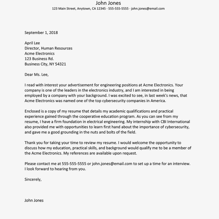 Hr Cover Letter Sample No Experience