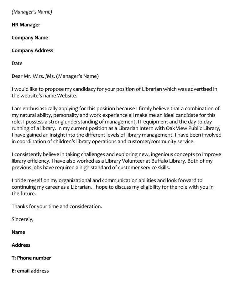 Cover Letter Examples For Jobs Not Advertised