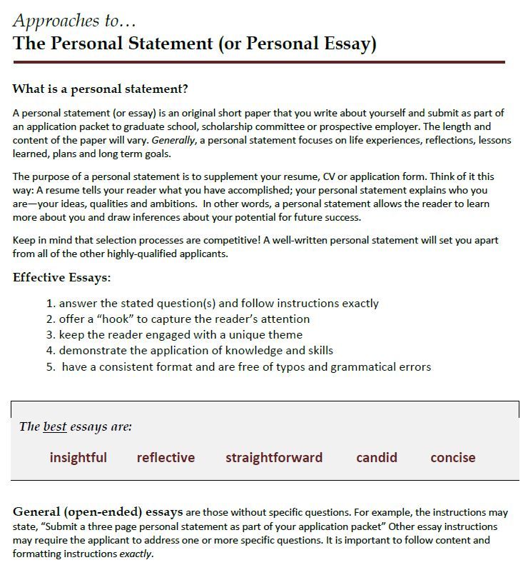 How To Write A Good Personal Statement For Scholarship