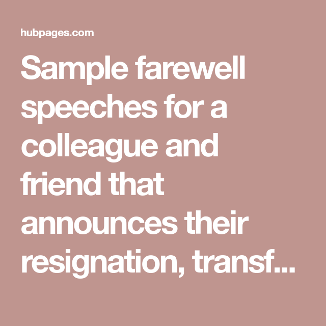 Resignation Speech Sample