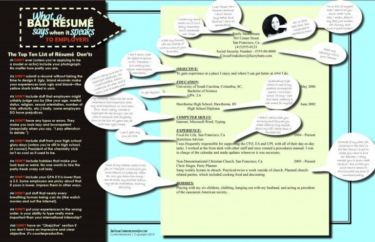 Bad Resume Examples