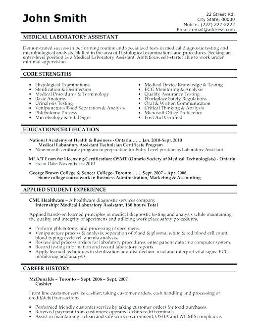 Medical Technologist Resume