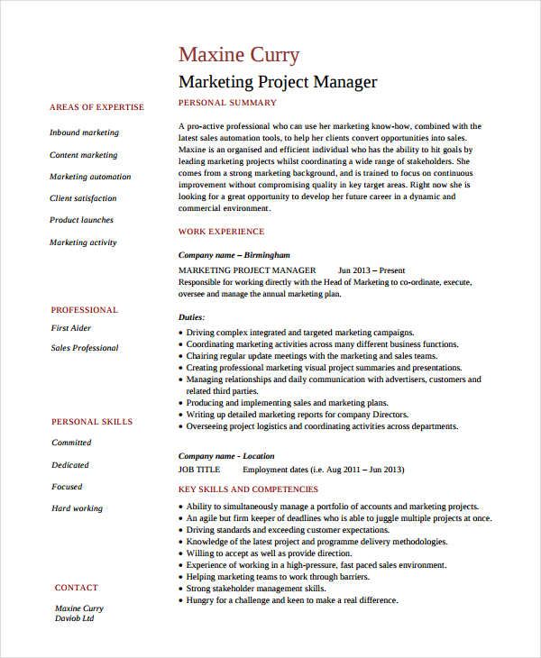 Marketing Resume Samples