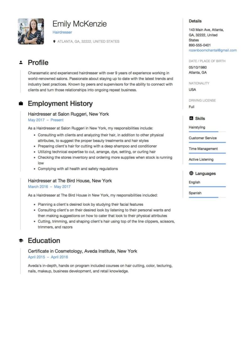 Best Resume Examples 2018