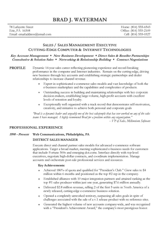 Chronological Resume Example