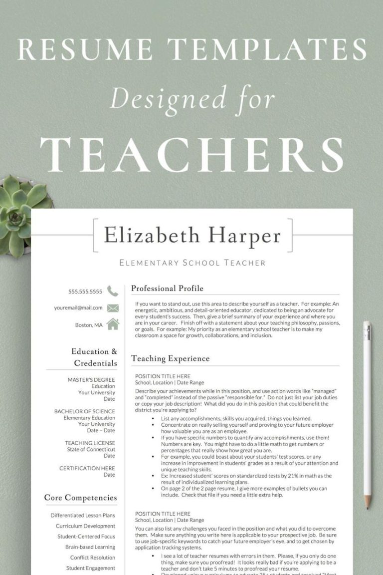 Teacher Cv Template