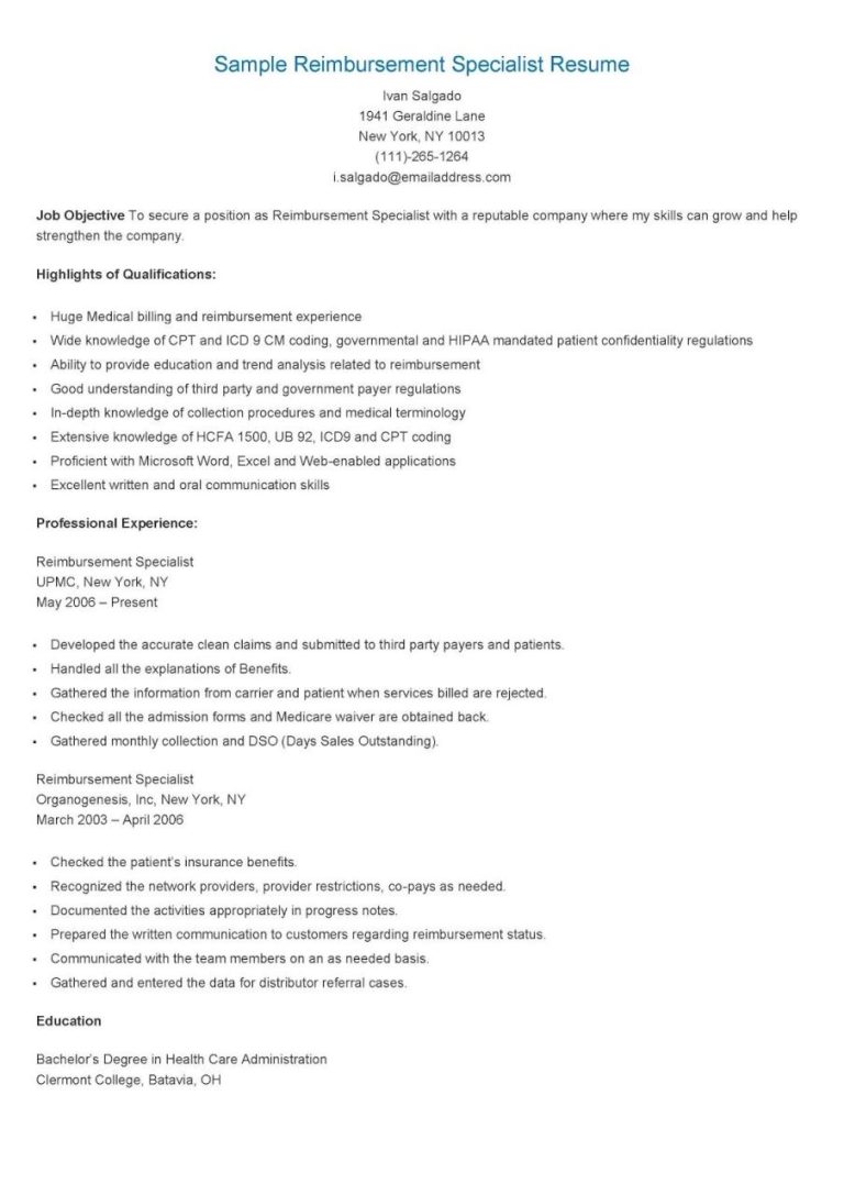 It Specialist Resume