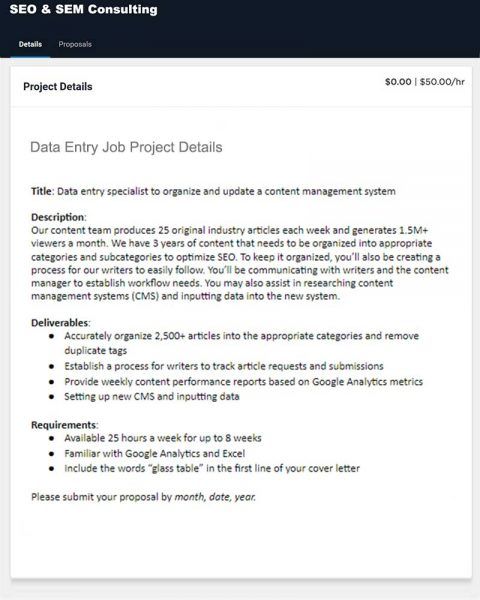 Cover Letter For Data Entry Upwork