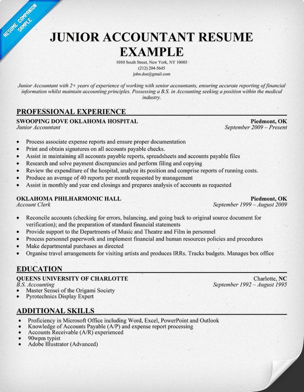 Senior Accountant Resume Sample