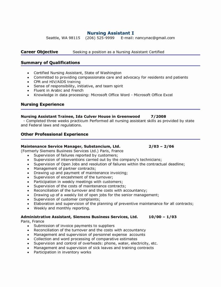 Cna Cover Letter Sample