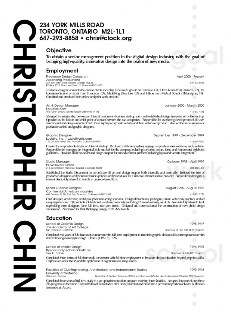 Graphic Design Resume Examples