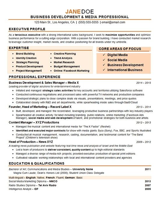 Marketing Cv Template