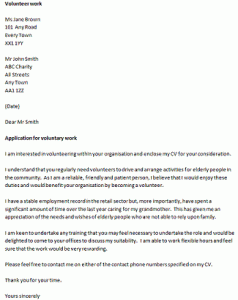 Volunteering Application Letter Sample