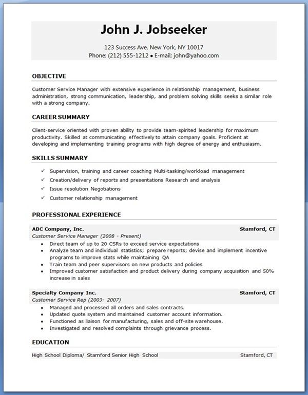 Professional Resume Examples