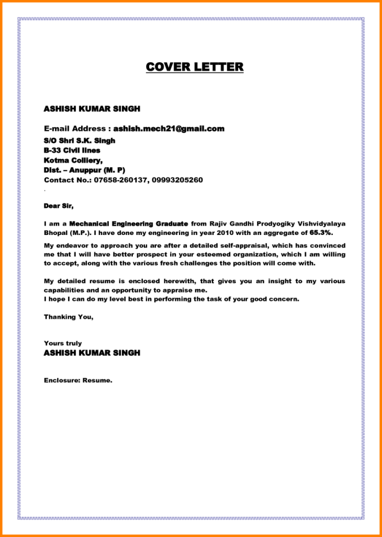 Job Application Letter For Civil Engineer Pdf