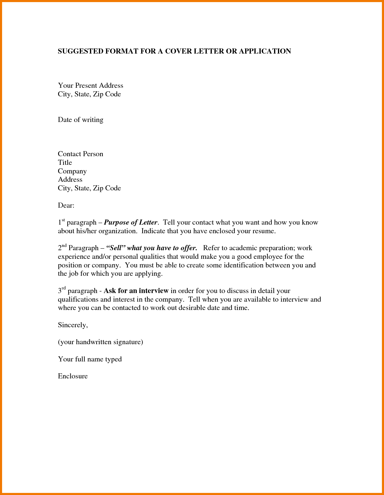 Application Letter Format