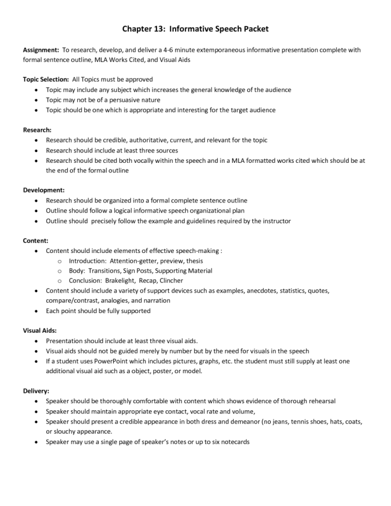 Extempore Speech Examples