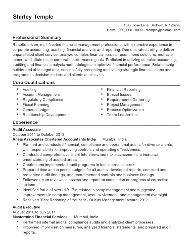 Big 4 Accounting Cover Letter Examples