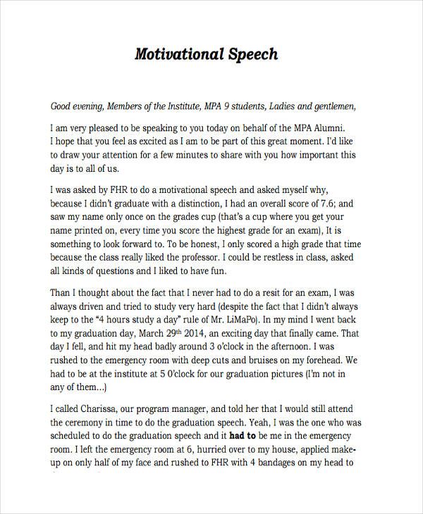 Motivational Speech Examples