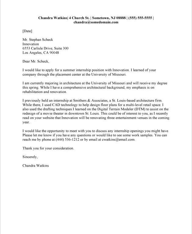 Application Letter For Student